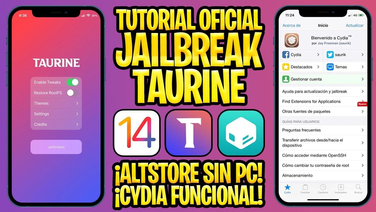 TUTORIAL ✅ NUEVO JAILBREAK Taurine iOS 14.0 - 14.3 OFICIAL PARA TODOS LOS iPHONE