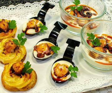 3 Canapés de PULPO con PATATAS Duquesa y PARMENTIER de Patatas 😻🐙🥔 | Recetas de Navidad 2020 nº 7/24