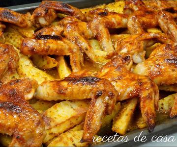 ALITAS DE POLLO AL HORNO ALITAS RÁPIDAS Y FÁCILES CON PATATAS CAJÚN | QUICK WINGS WITH