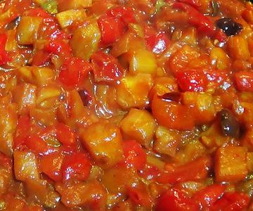 Berenjenas a la caponata, receta siciliana