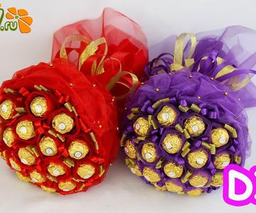 BOUQUET DE CONFET FERRERO ROSHE EN LA ORGANIZACIÓN ☆ UN DULCE REGALO PROPIO MANOS DIY