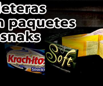 Como hacer billeteras con paquetes de snacks -Billeteras recicladas