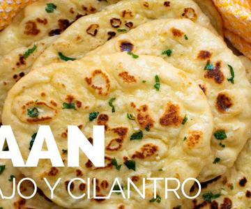 Cómo hacer Naan de ajo y cilantro en la sartén | Pan Naan Indio