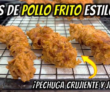 Como hacer TIRAS de POLLO FRITO Crujiente estilo KFC | Cocina Universal