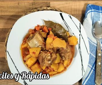 GUISO de PATATAS con COSTILLAS FÁCIL y RÁPIDO!