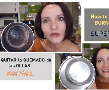 LIMPIAR OLLA QUEMADA MUY FACIL / How to CLEAN BURNT POT very EASY