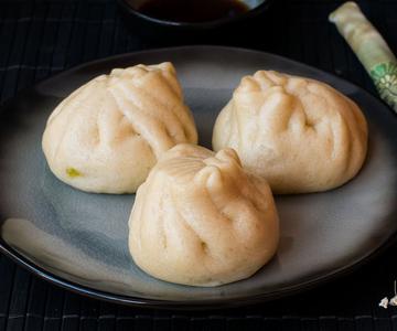 Pan chino relleno al vapor | Baozi vegetariano