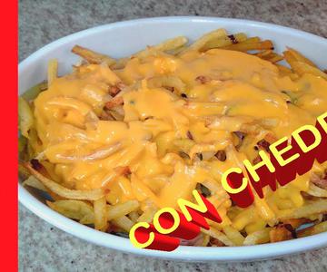 PAPAS FRITAS con CHEDDAR, panceta y verdeo!!! 😋 😍 🍟