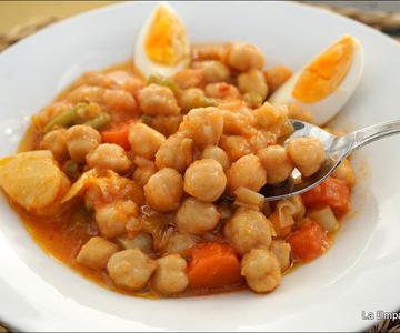 Potaje de Garbanzos con Verduras. Receta Fácil, Rápida y Ligera