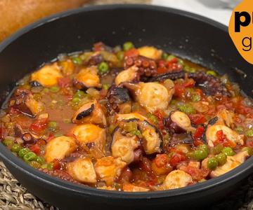 Pulpo GUISADO con patatas de Galicia