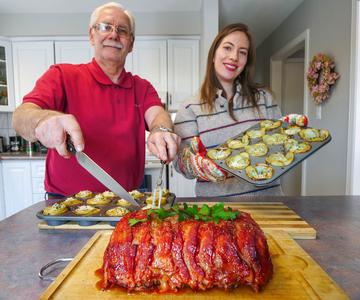 ROLLO de CARNE Molida con PANCETTA Ahumada al Horno (Receta Fácil y Rápida de Meatloaf) 🍖