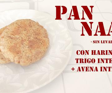 SUB) Pan Naan con harina de trigo integral + harina de avena integral, sin levadura #subtitle #sub