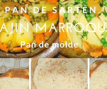 tajin marroquí de pollo paso a paso con pan de sartén y otro de molde la misma masa/morrocan tajín🫓🍞