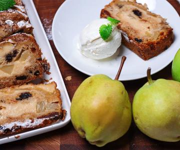 Tarta de manzana y pera con natillas 🍐 Tarta de pera, manzanas, orejones, canela y natillas 🍏