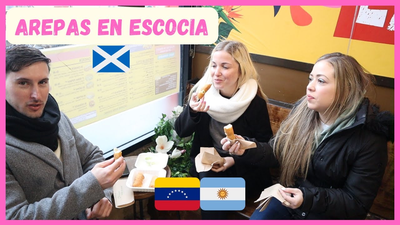 Argentinos probando comida venezolana por primera vez @PatoBonato @DeniseGarraza en Edimburgo