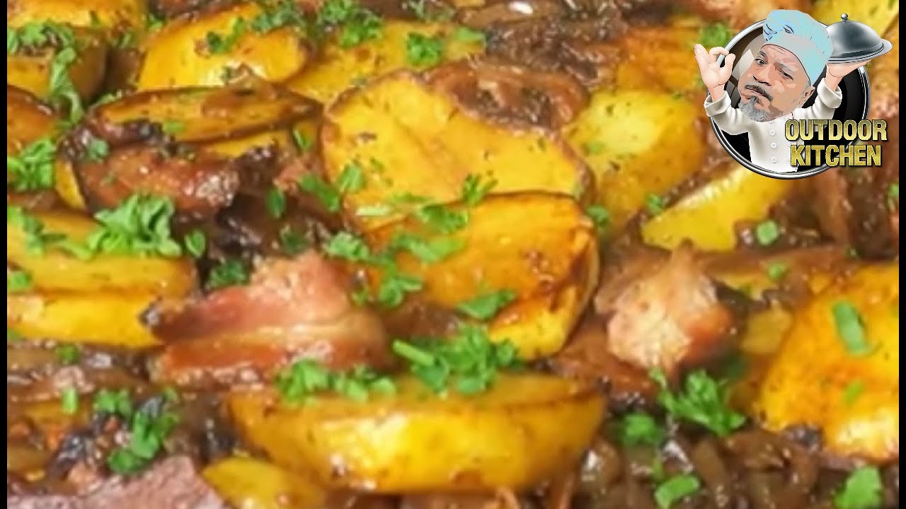 Bratkartoffeln mit Speck und Zwiebeln | Deftige Kartoffelpfanne | Bratkartoffel Rezept (Folge 133)