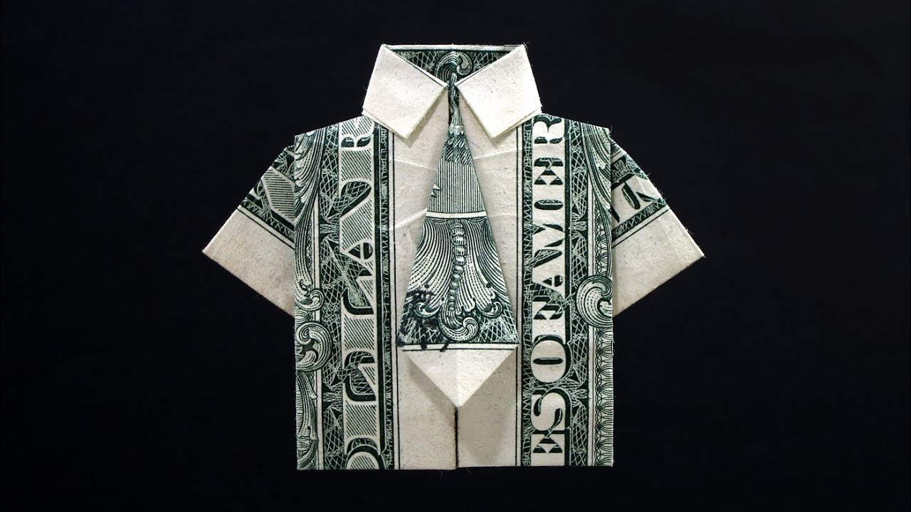 Camisa con Corbata de Origami con billete de dólar (Stefan Delecat) Día del Padre