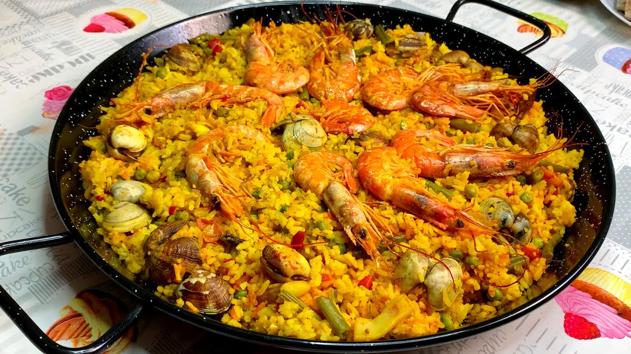 ¡Este es el arroz más delicioso que he hecho! Increíble plato español - ¡Paella!