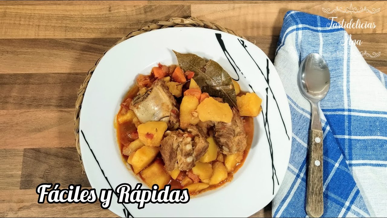 GUISO de PATATAS con COSTILLAS FÁCIL y RÁPIDO!