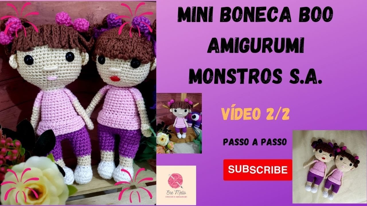💧MINI BOO MUÑECO AMIGURUMI - MONSTROS S.A. - VÍDEO 2/2 (PASO A PASO)