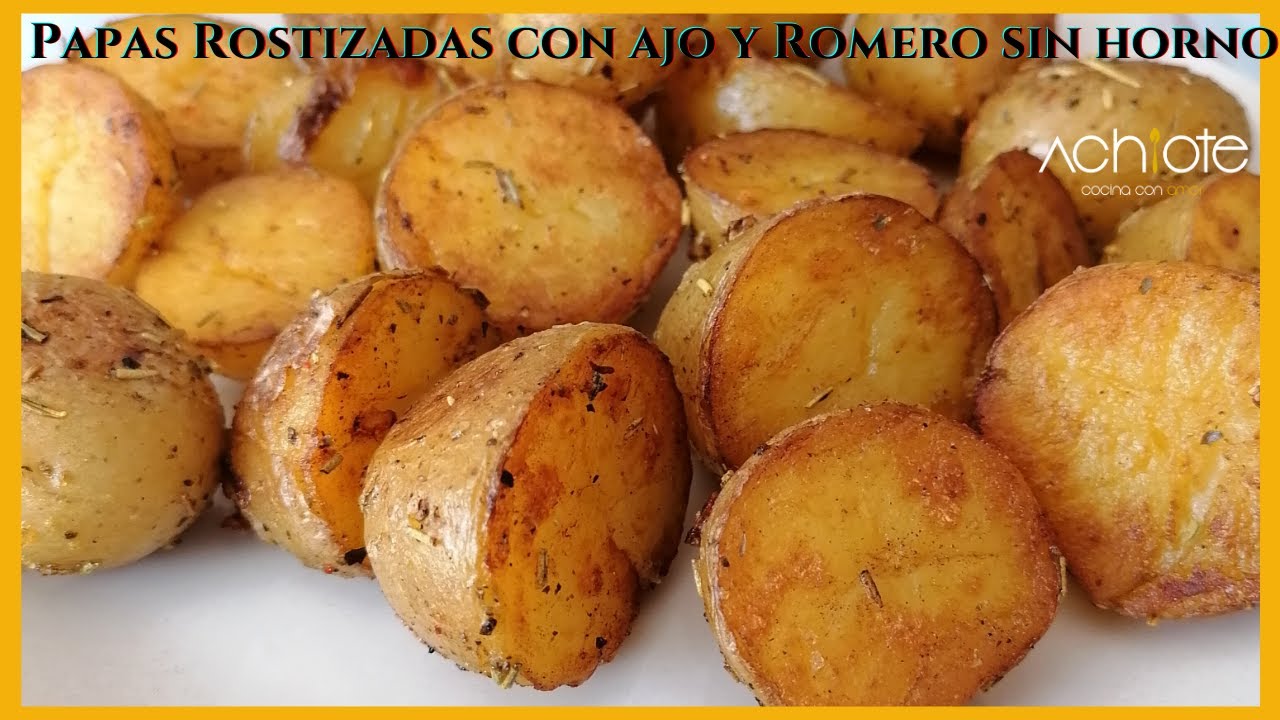 PAPAS rostizadas con Romero y Ajo SIN HORNO | La receta de Papas más fácil y llena de sabor