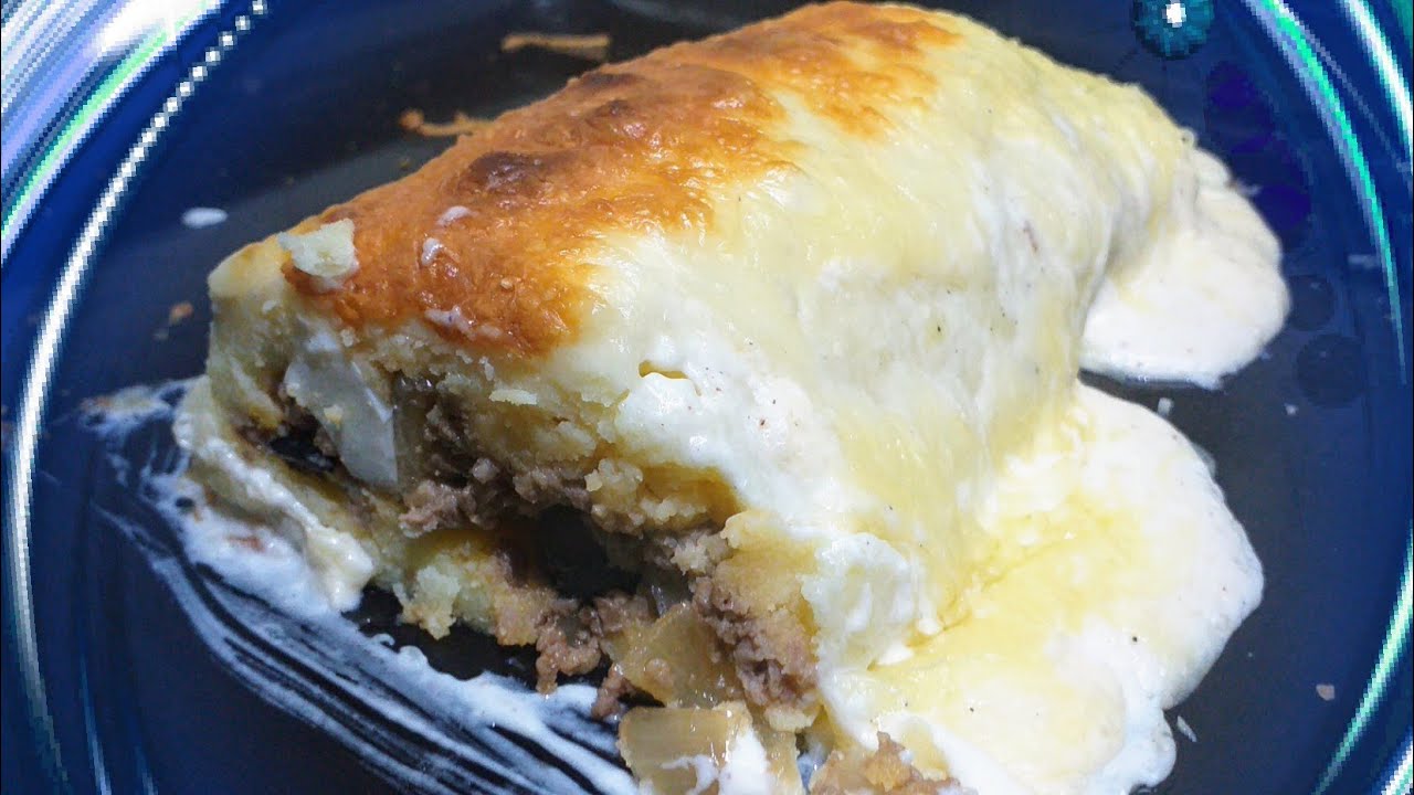 PASTEL DE PATATA CON CARNE DE TERNERA - con puré de patata - RECETAS EN MENOS DE 3 MINUTOS