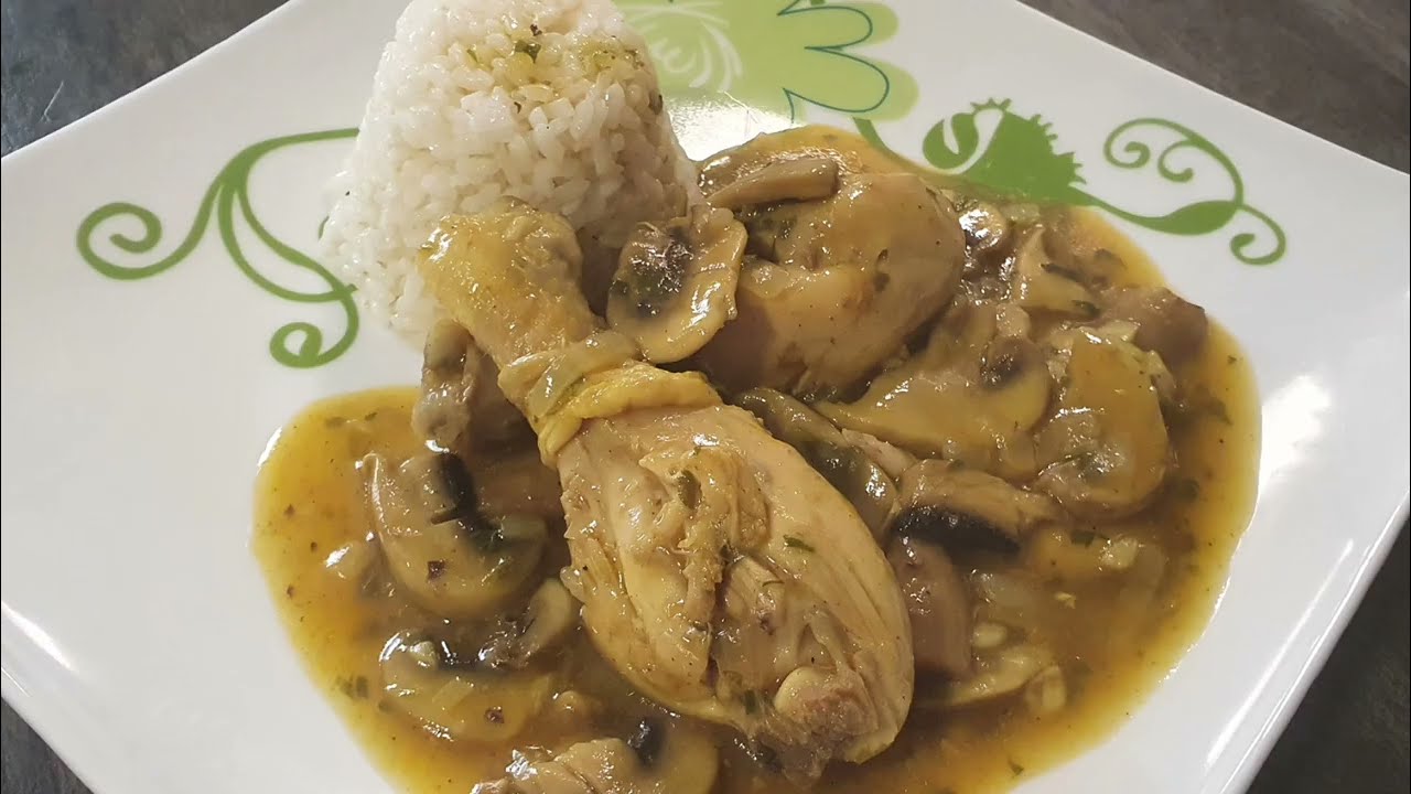 Pollo con champiñones