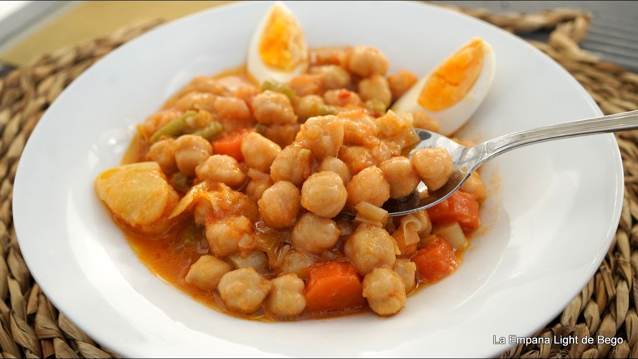 Potaje de Garbanzos con Verduras. Receta Fácil, Rápida y Ligera