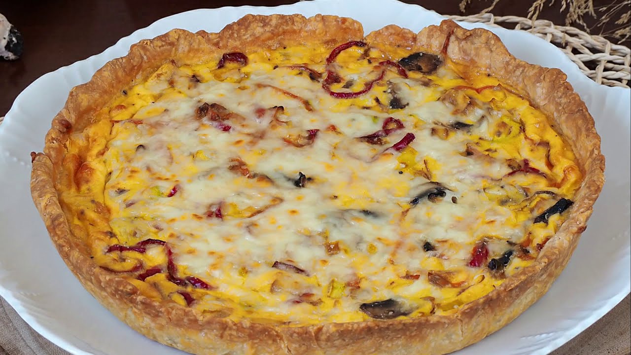 QUICHE O PASTEL DE VERDURAS CON MASA CASERA ¡Increíble!