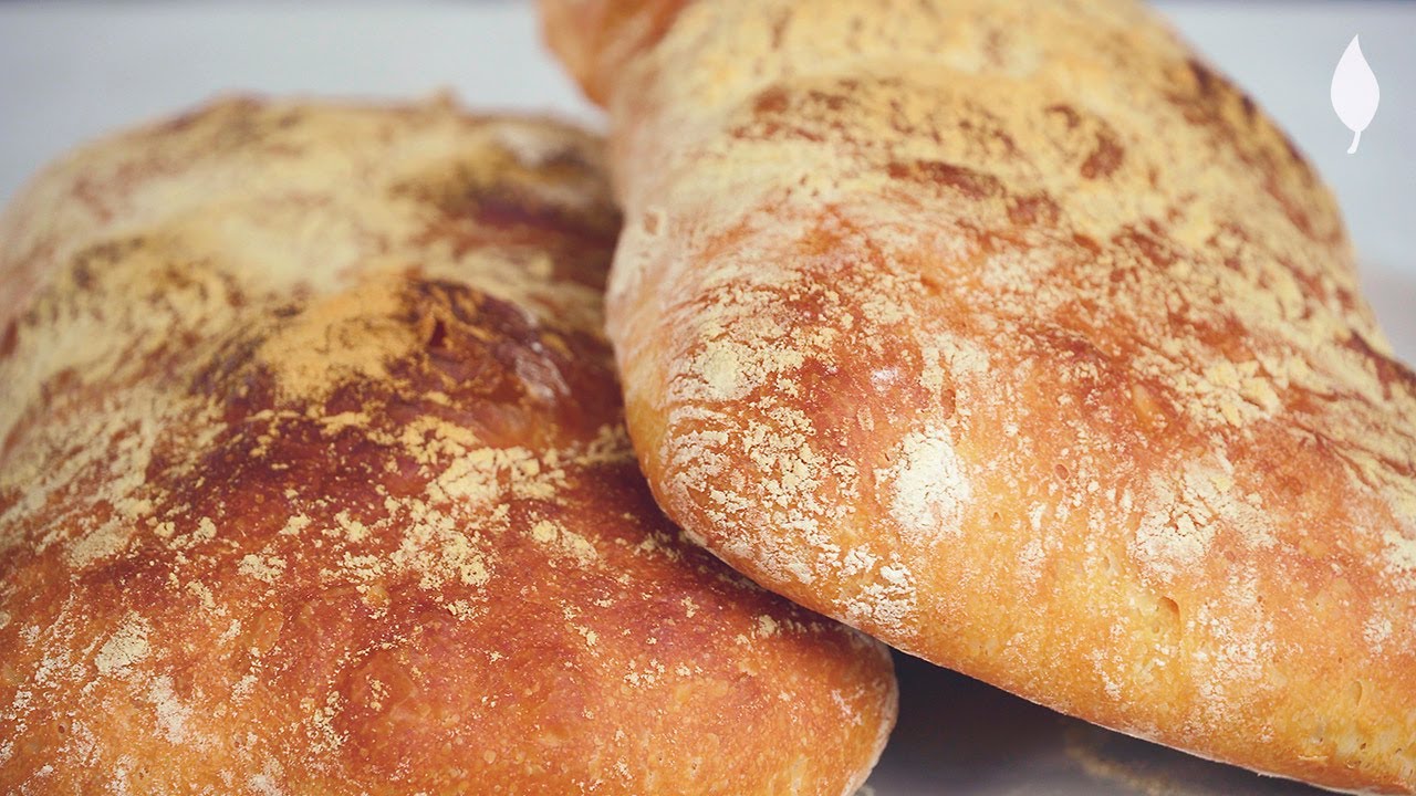 Receta de pan de chapata // ¿Cómo hacer pan de chapata italiano? / La receta italiana original [SUB]