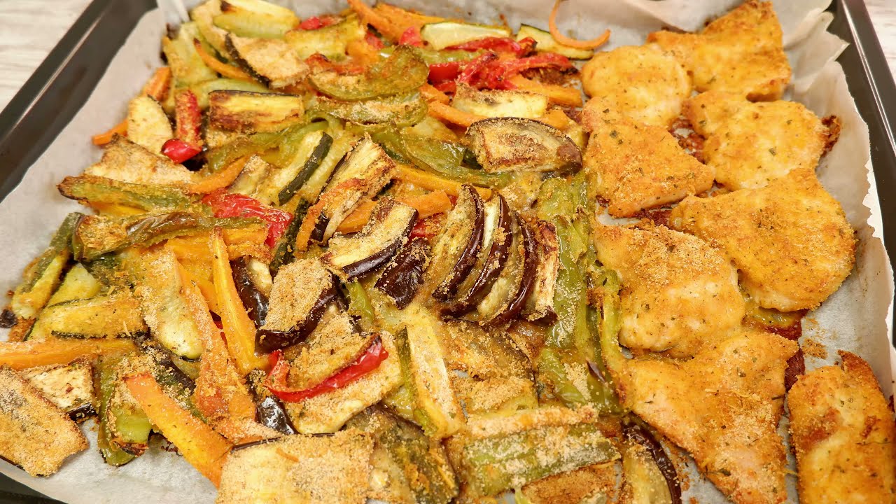 !Receta fácil de verduras con pollo al horno! Cocinar es simple, rápido y fácil.