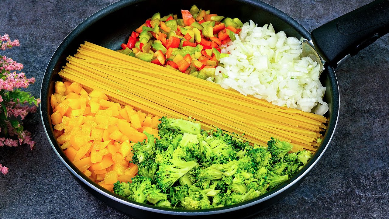 ¡Toma espagueti/pasta y haz una deliciosa receta para la cena! Pasta con brócoli.